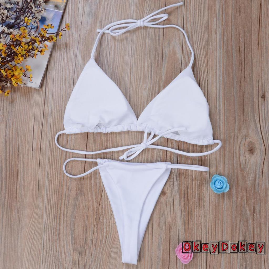 Bộ Bikini 2 Mảnh Có Mút Nâng Ngực Thiết Kế Hở Lưng Quyến Rũ Thời Trang Cho Nữ