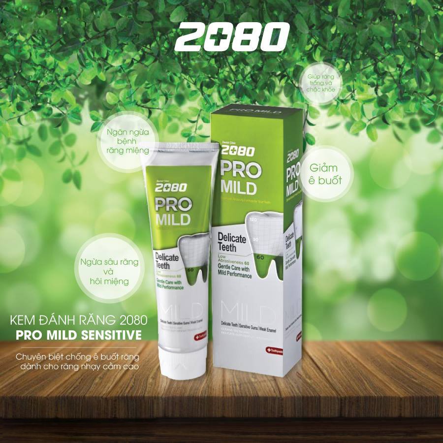 Kem đánh răng chuyên biệt chống ê buốt răng nhạy cảm cao 2080 Pro Mild Sensitive Toothpaste 125gr  - Hàn Quốc Chính Hãng