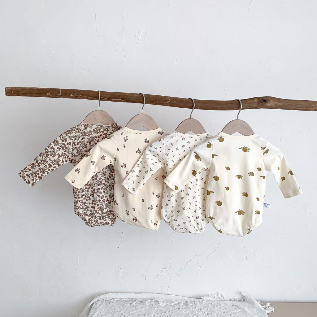 Áo Liền Quần Tay Dài Thời Trang Mùa Hè Xinh Xắn Cho Bé 0-3 Tuổi