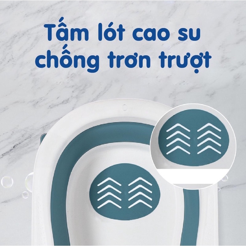 Set chậu tắm gấp gọn cao cấp Holla có nhiệt kế báo nhiệt kèm phao chống sặc