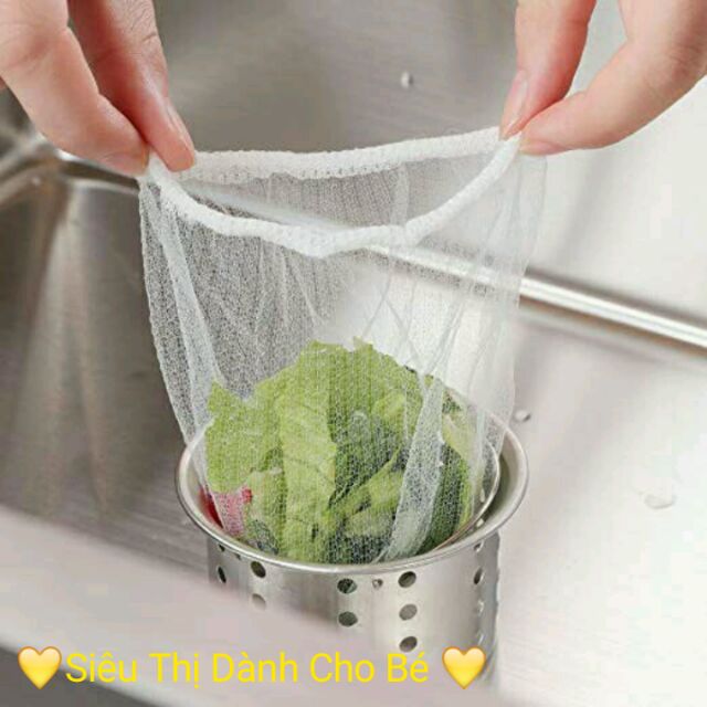 Set 1 bịch gồm 100 túi lọc rác bồn rửa chén, ống thoát nước