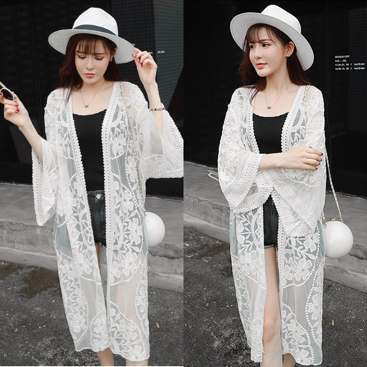 Áo kimono áo lưới áo choàng đi biển