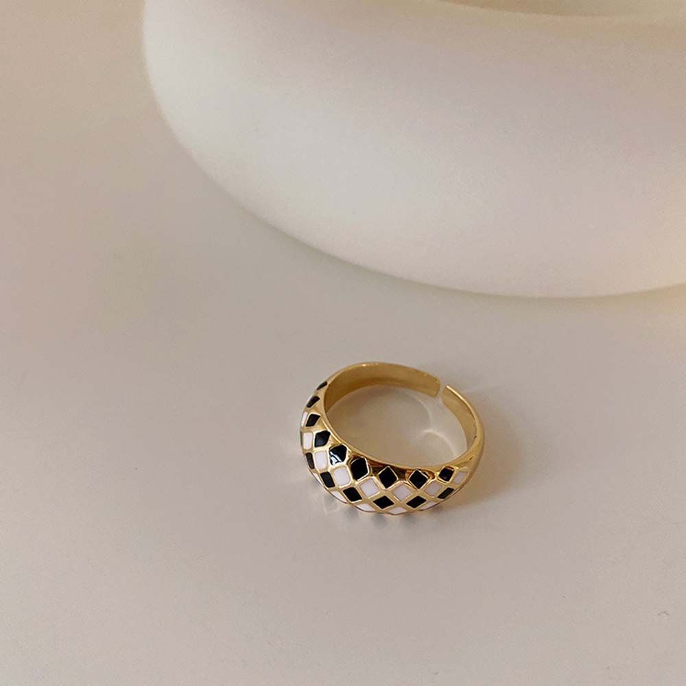 Nhẫn hở bằng kim loại tráng men màu sắc cổ điển phong cách Hàn Quốc cho nữ