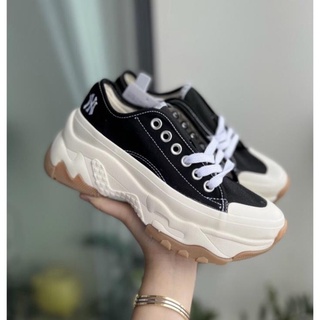 Giày Sneaker MLB Chunky Low Black| Giày Sneaker Chunky Đế Nâu Độn Dế Cao 5p-Ảnh Thật