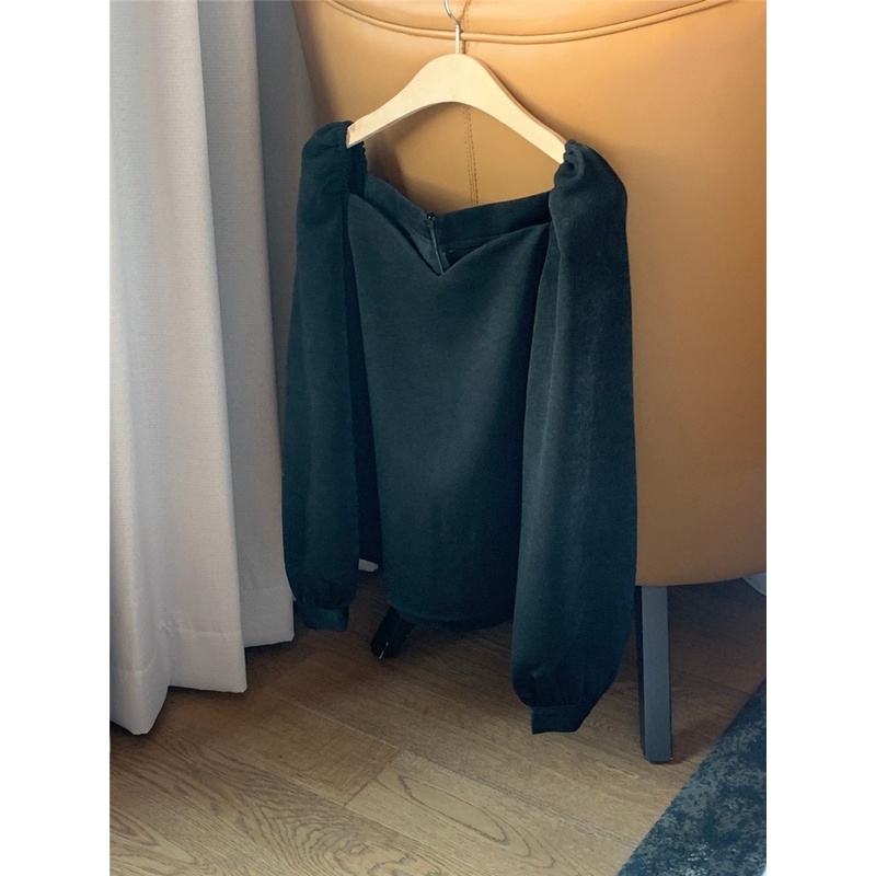 Áo kiểu tay dài cổ thuyền màu sắc trẻ trung thanh lịch 39782