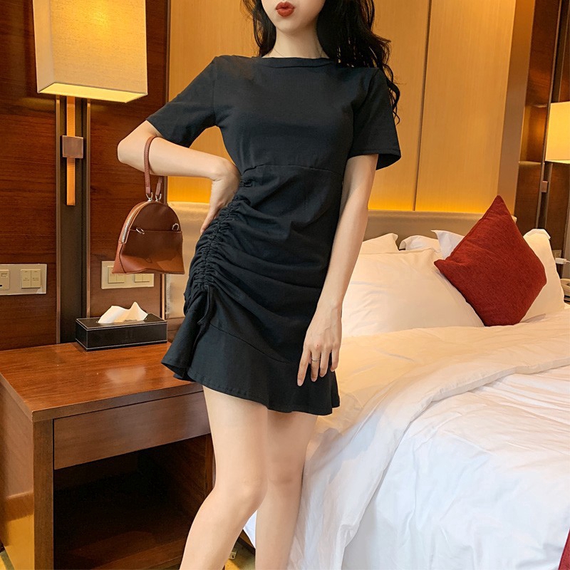 Short sleeve sexy women dress Korean fashion casual High waist skirt | BigBuy360 - bigbuy360.vn