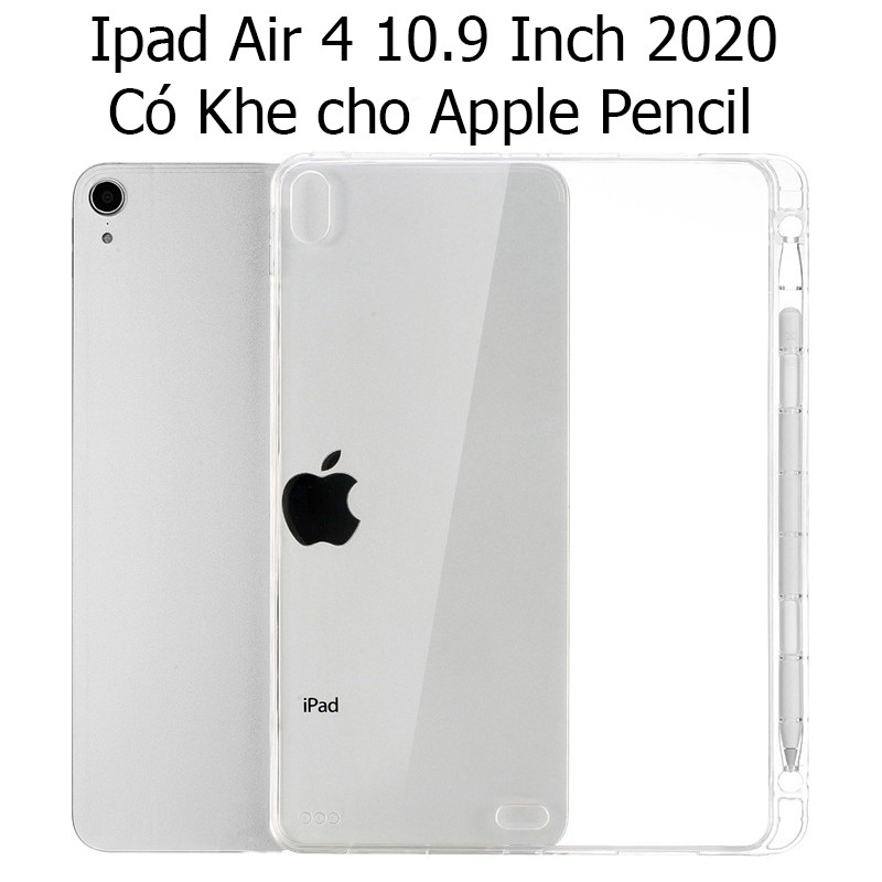 Case Dành Cho Ipad Air 4 10.9 Inch 2020 Ốp Lưng Chống Sốc Trong Có Khe cho Apple Pencil