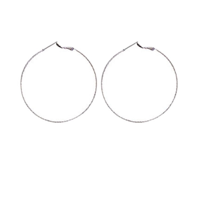 Khuyên tai kim loại hình tròn lớn màu vàng sáng phong cách Hàn Quốc cho nữ