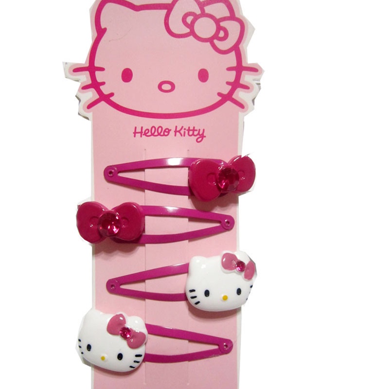 Set 4 kẹp tóc XIAODUOJIAJU hình mèo kitty dễ thương cho bé gái