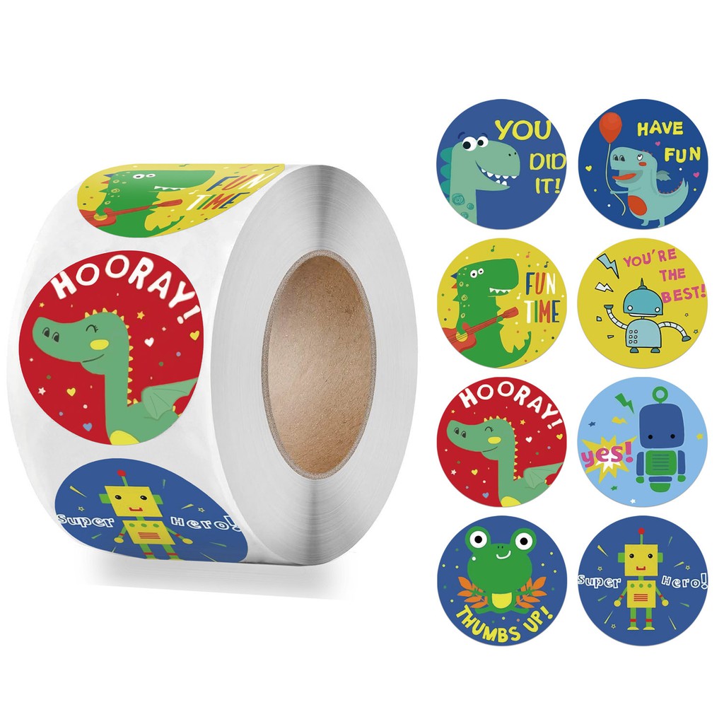 Stickers cuộn khen thưởng cho bé, khích lệ bé học tập 500 sticker/1 cuộn - English For Kid