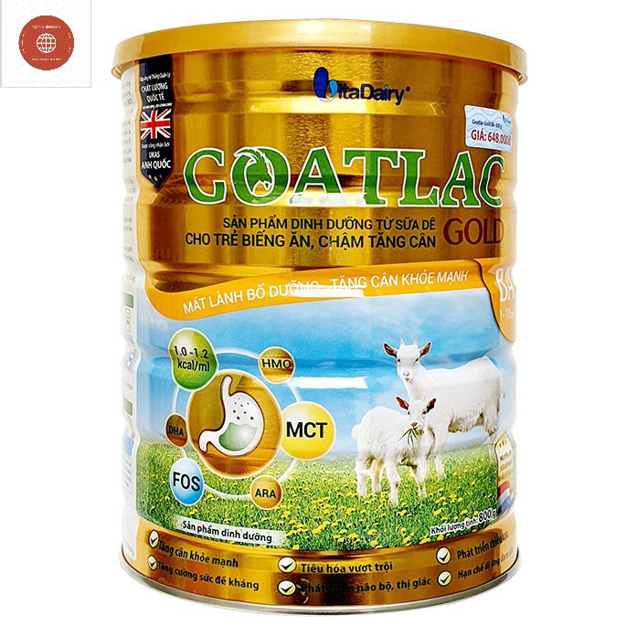 [HÀNG CHÍNH HÃNG] Sữa dê Goatlac gold BA lon 800G DATE MỚI