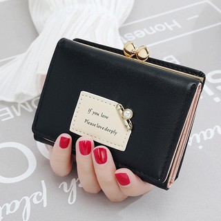 Ví Nữ Mini Đẹp - Ví Cầm Tay Nữ Đựng Tiền IF YOU LOVE Gấp 3 Nhỏ Gọn Xinh Xắn. Bóp Da PU Mềm Mại Nhiều Ngăn Nữ Tính GC305
