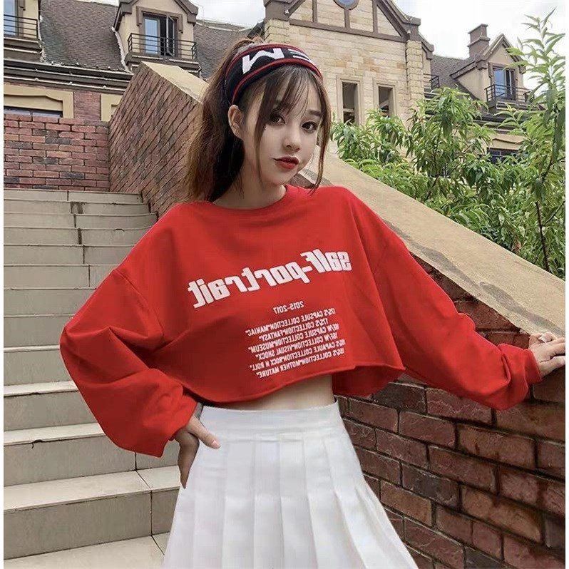 [Mã FAMAYWA giảm 10K đơn 50K] Áo croptop tay dài - Fom rộng,cổ tay rúm | BigBuy360 - bigbuy360.vn