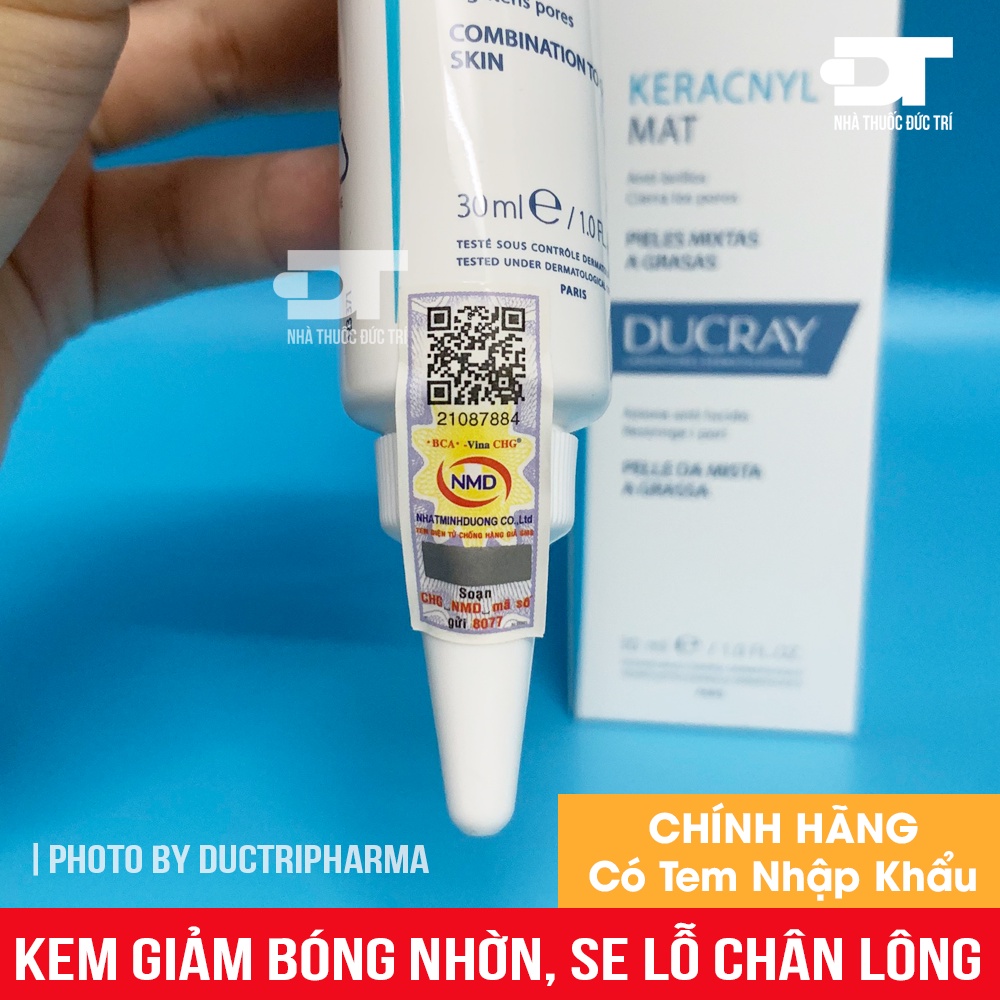 Kem làm giảm bóng nhờn, se khít lỗ chân lông DUCRAY KERACNYL Matifyer 30ml