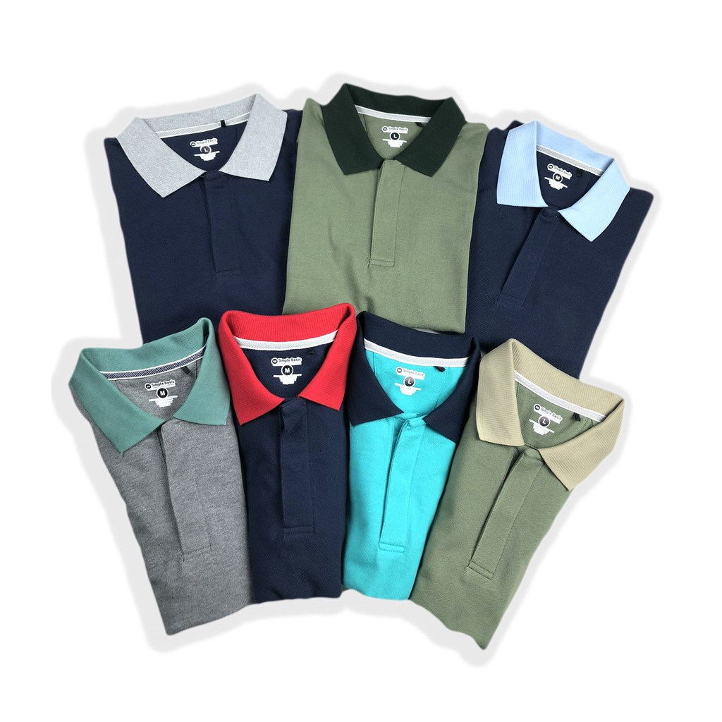 [Mã LTNP50 giảm 50000 đơn 150000] Áo Polo Giấu Nút Phối Cổ Simple & Basic ,Nhiều Màu | BigBuy360 - bigbuy360.vn