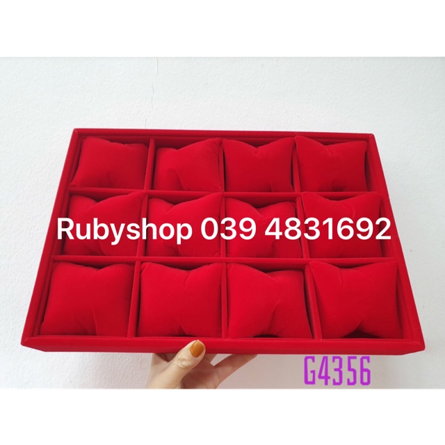 Khay 12 gối nhung cao cấp đựng vòng phong thuỷ, lắc tay