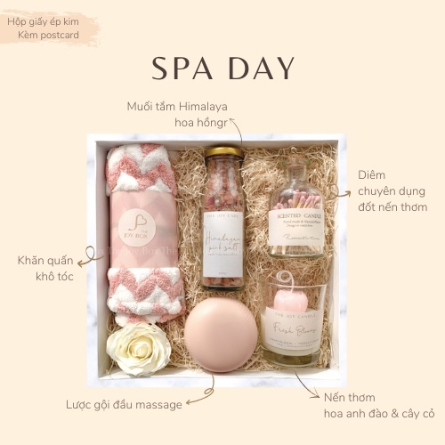 Hộp quà tặng nữ 🎁 Set quà tặng sinh nhật, kỷ niệm 🎁 Combo quà tặng lược gội đầu, khăn quấn tóc, nến thơm... 🎁 Spa Day