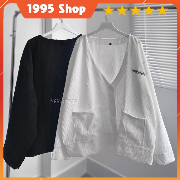 Áo khoác cardigan nhung form rộng nam nữ (ảnh thật)