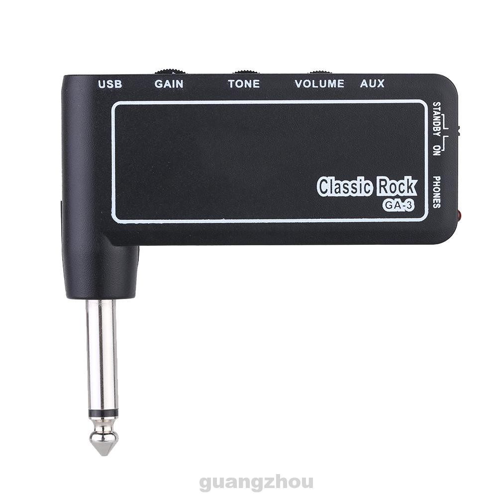 Classic Rock Adjustable Volume Tone Rechargeable USB Accessories Mini Portable Bass Guitar Plug