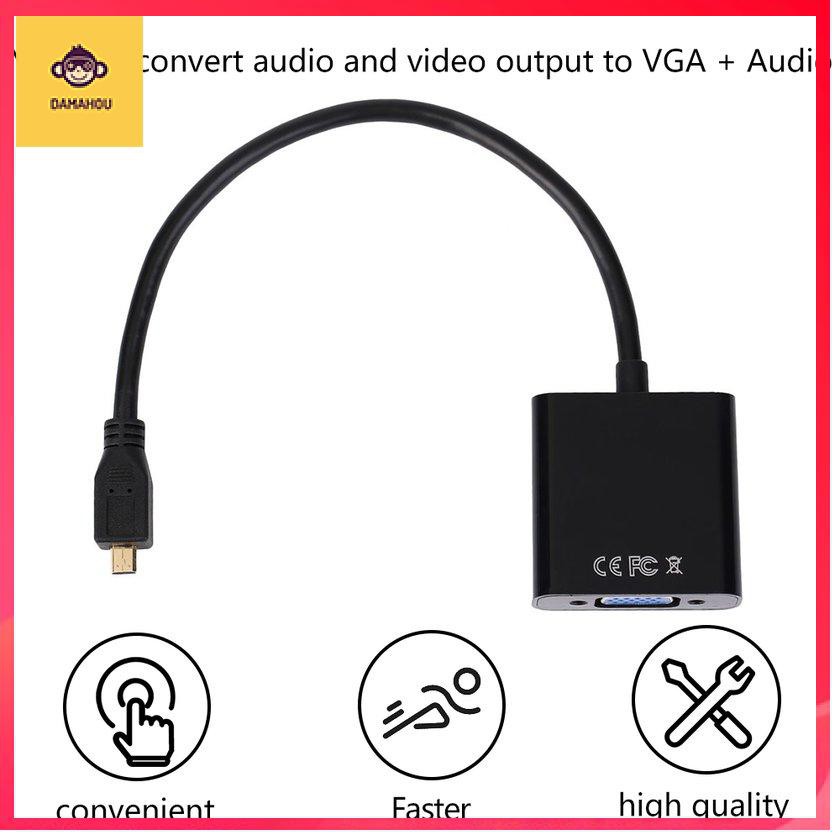 Bộ chuyển đổi cáp video 1080P Micro HDMI sang VGA Female cho máy tính xách tay PC