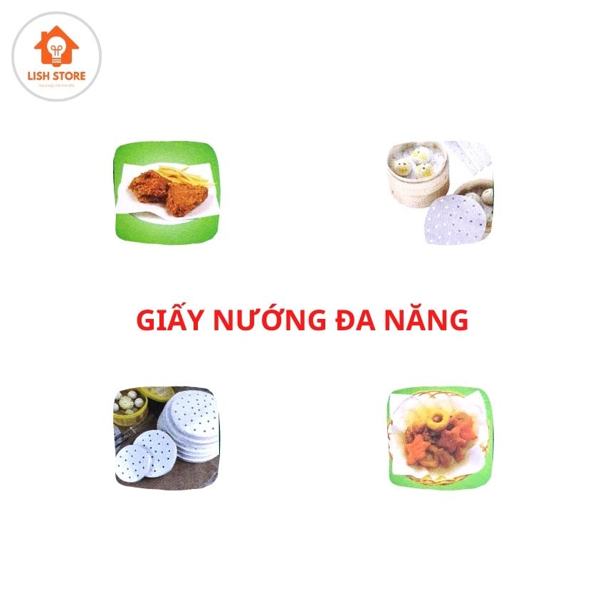 Giầy nến nướng đa năng 100 tờ đục lỗ dùng cho nồi hấp, nồi chiên không dầu tiện dụng. LISH Store