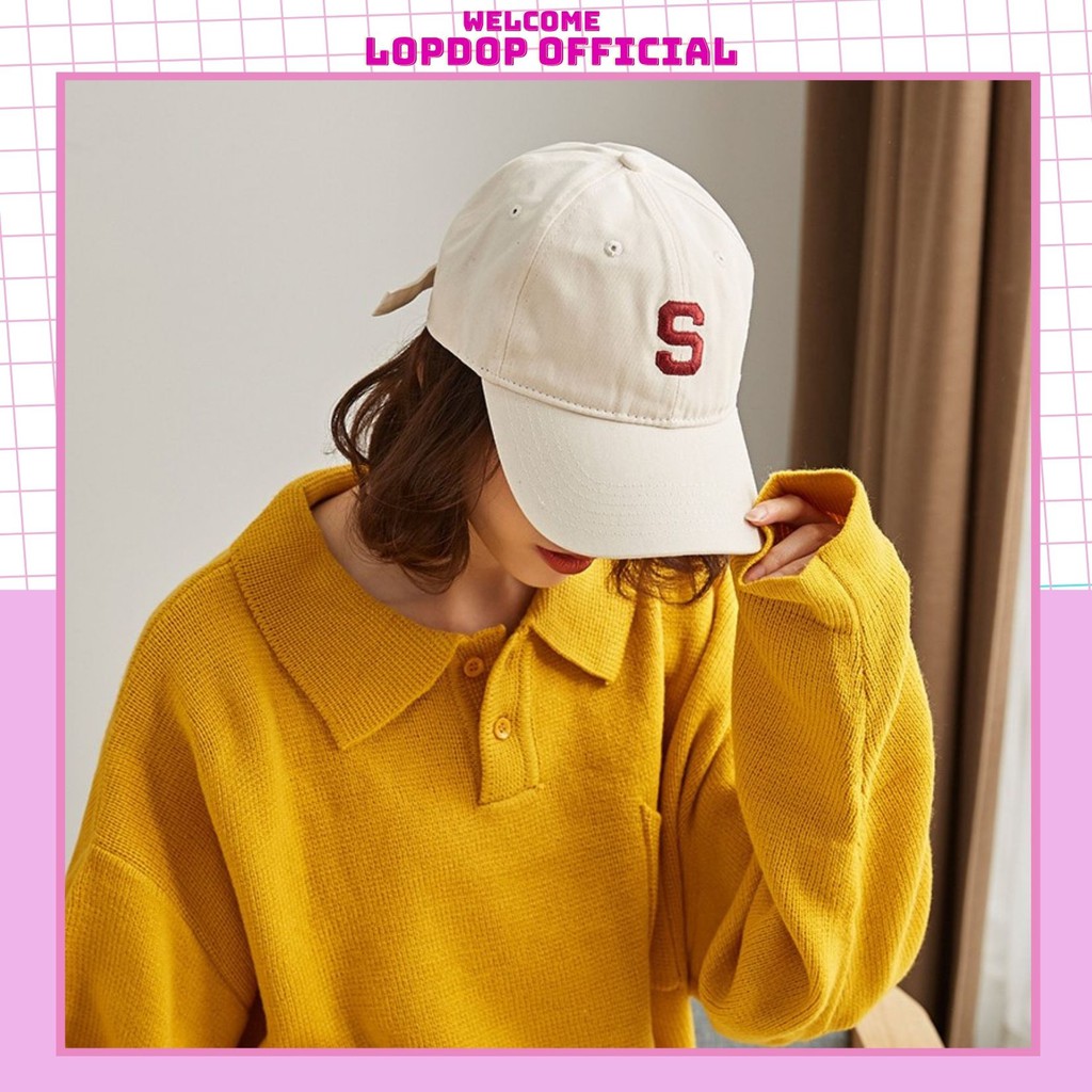 Mũ lưỡi trai bóng chày thêu chữ S unisex cá tính –LOPDOP OFFICAL