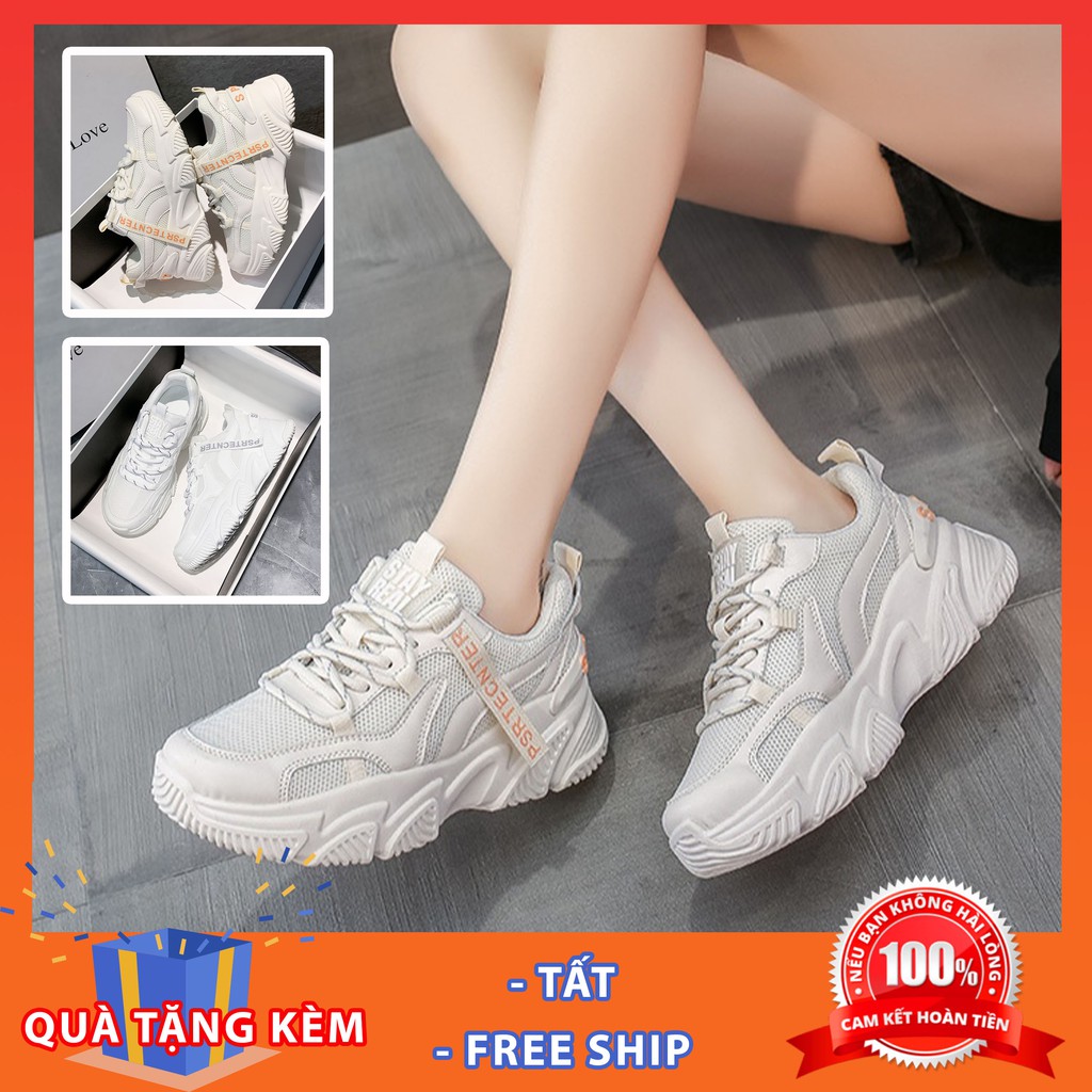 Giày thể thao nữ Stay Real đế độn 3 phân, Sneaker nữ ulzzang đế cao thời trang cá tính