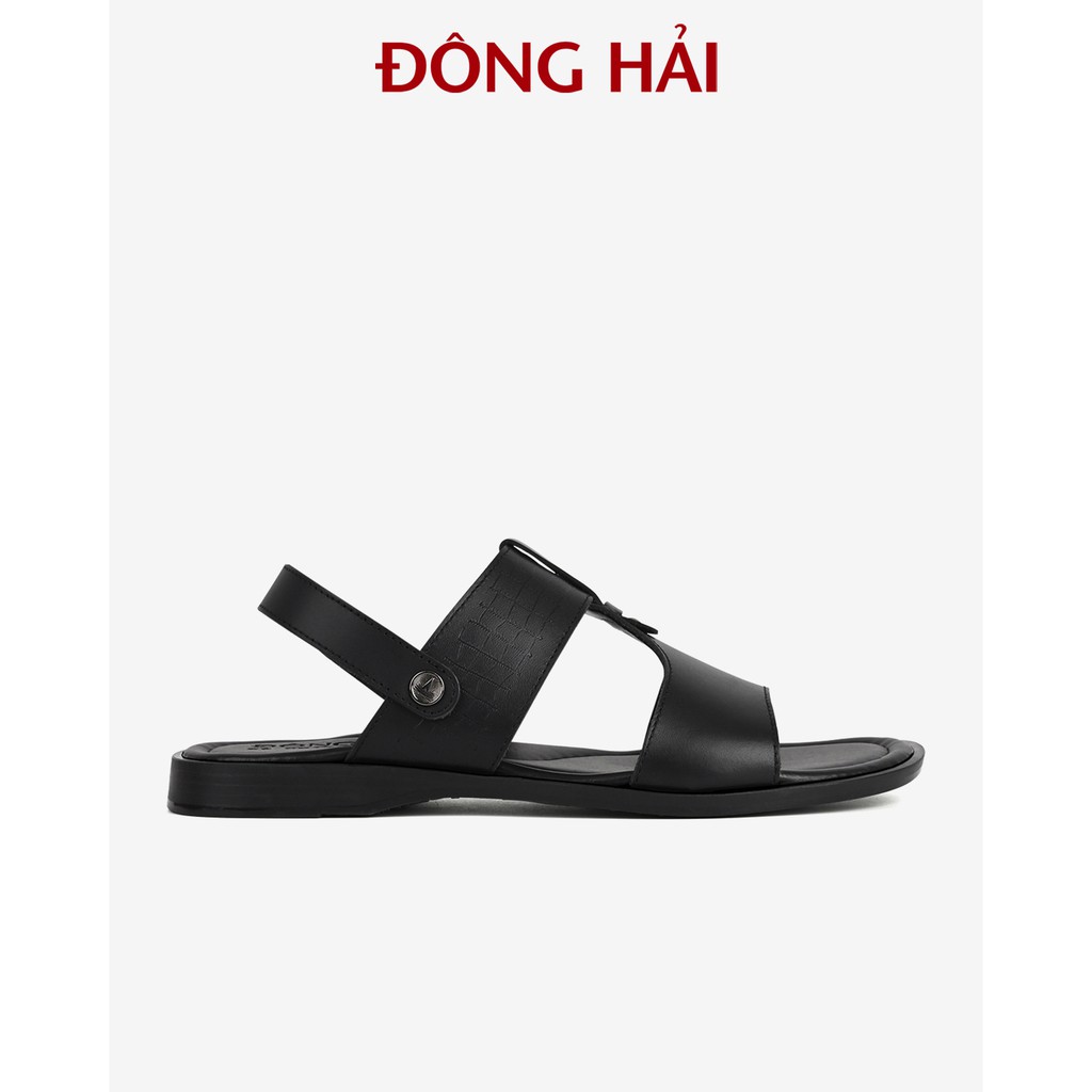 &quot;TẶNG NGAY 30K khi theo dõi gian hàng &quot;Sandal nam Đông Hải da bò cao cấp quai ngang chữ T đế cao su 3cm - S3212