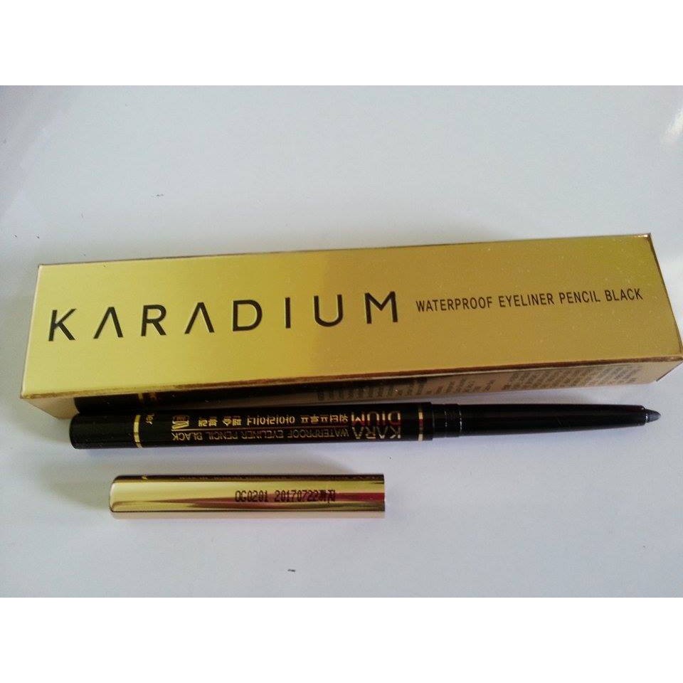 Bút chì kẻ mắt chống trôi Karadium Waterproof Eyeliner Pencil Black