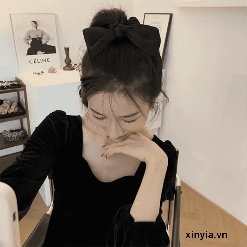 Dây Cột Tóc Satin Co Giãn Thắt Nơ Xinh Xắn Thời Trang Mùa Hè Cho Nữ