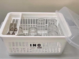 Rổ úp bát đĩa có nắp INOMATA
