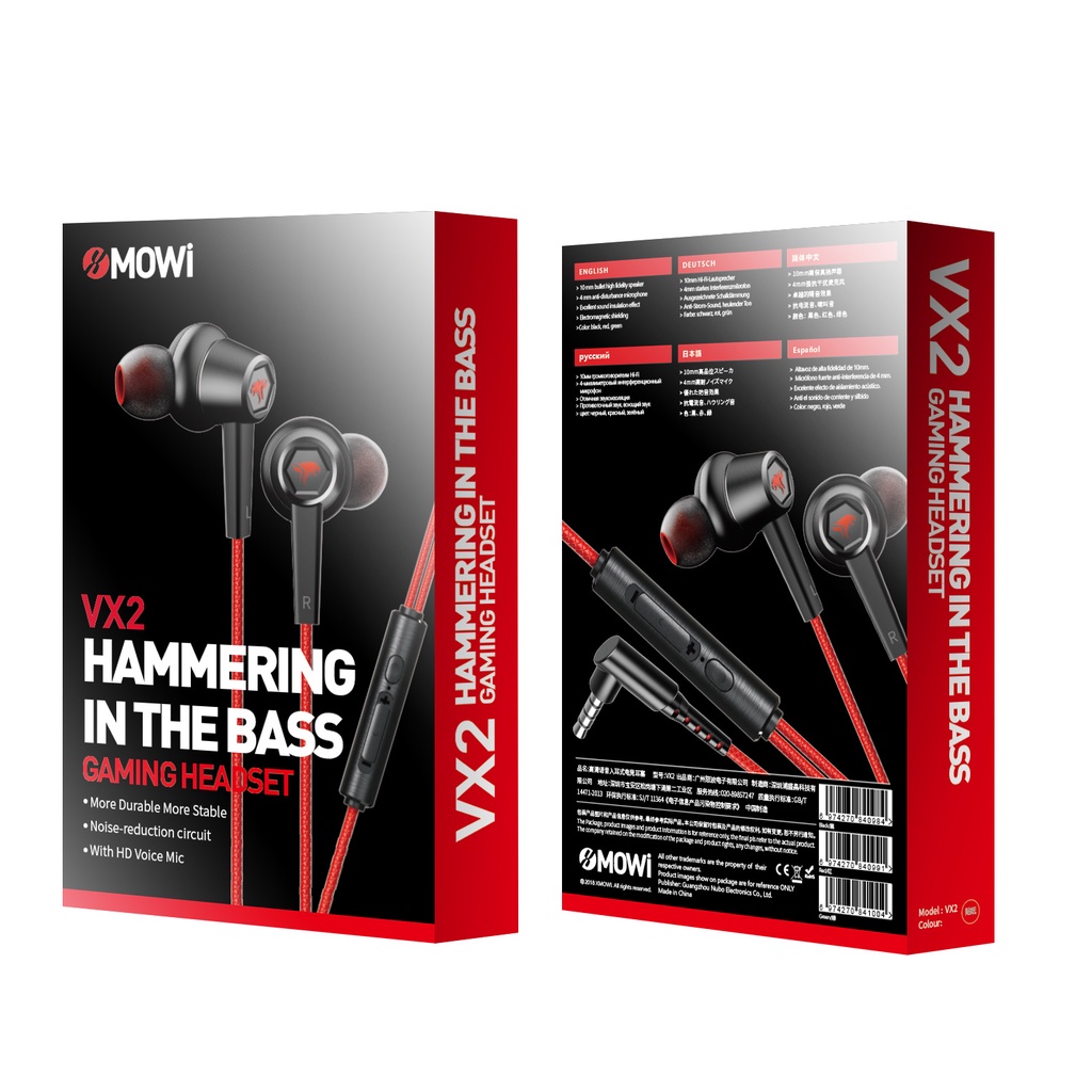 Tai nghe gaming PLEXTONE xMOWi VX2 âm thanh bass đầu cắm 3.5mm cho PS4/PS5/Xbox One/PC