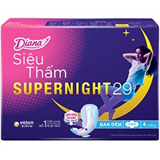 Combo 6 gói Băng Vệ Sinh siêu thấm Diana Super Night Có Cánh 29cm (Gói 4 Miếng)