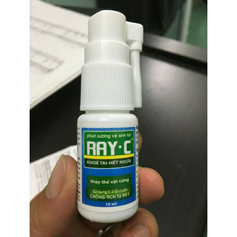 Vệ Sinh Ráy Tai RAY- C ⚡ CAM KẾT CHẤT LƯỢNG ⚡ Chai xịt vệ sinh tai, làm mềm ráy tai Khỏe Tai Hết Ngứa