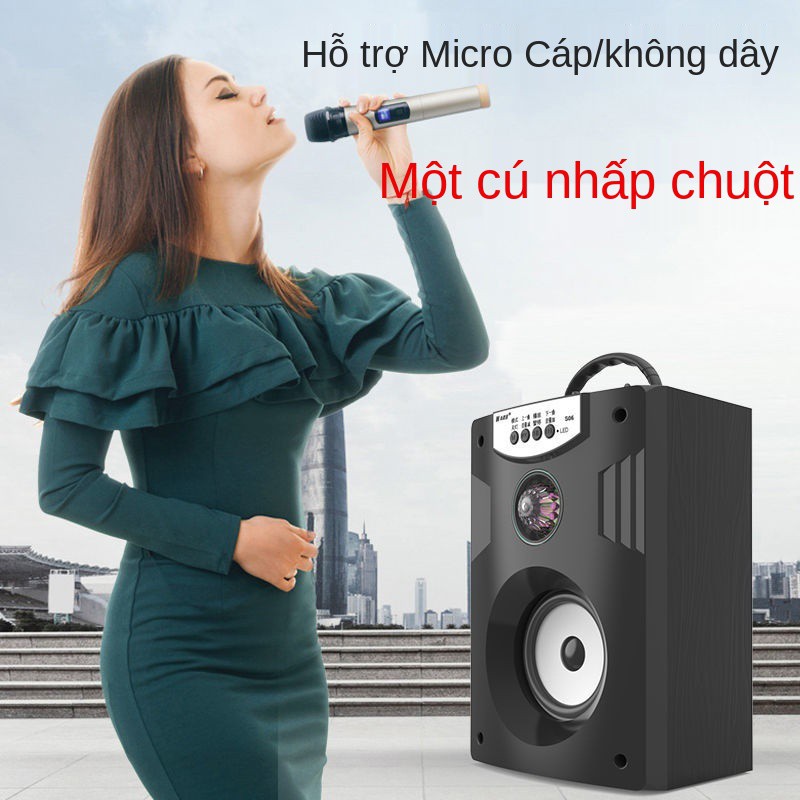 Loa bluetooth vuông dance card âm lượng cao thanh Điện thoại di động gia đình máy tính nhỏ đài phát ngoài trời