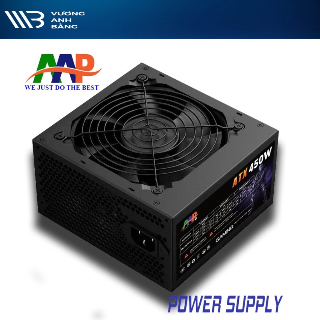 Nguồn AAP ATX 450W (4+4pin, 6+2pin)- Full Box, Kèm Dây Nguồn