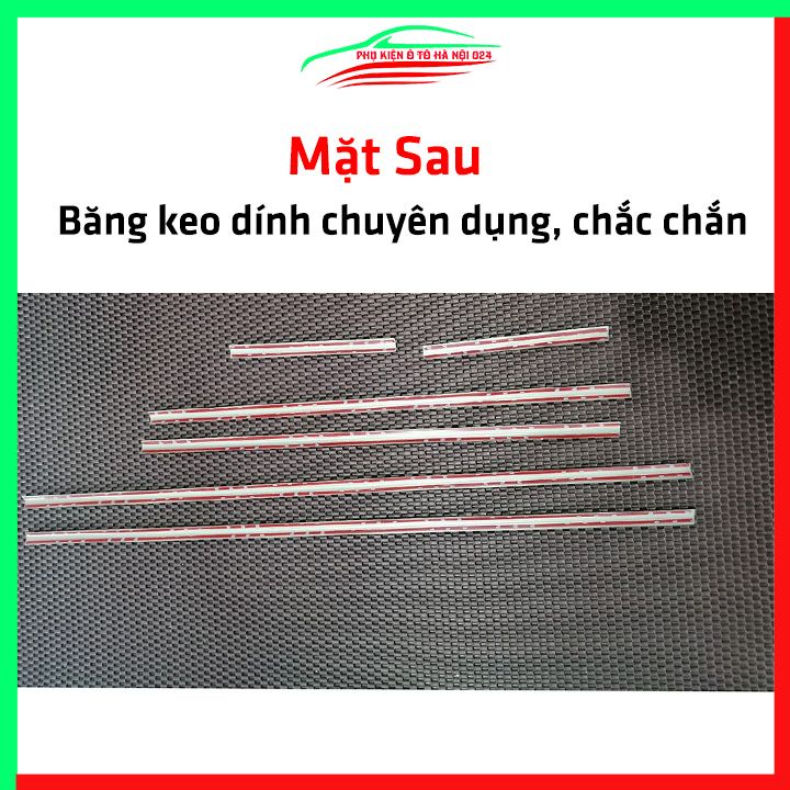 Bộ nẹp viền chân kính inox Vios 2008-2013 loại 6 chi tiết