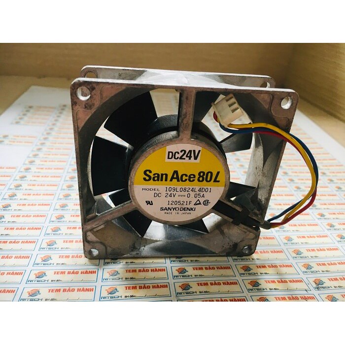 Quạt Dc 109l0924h4h01 Sanyo Denki 80X80X25MM