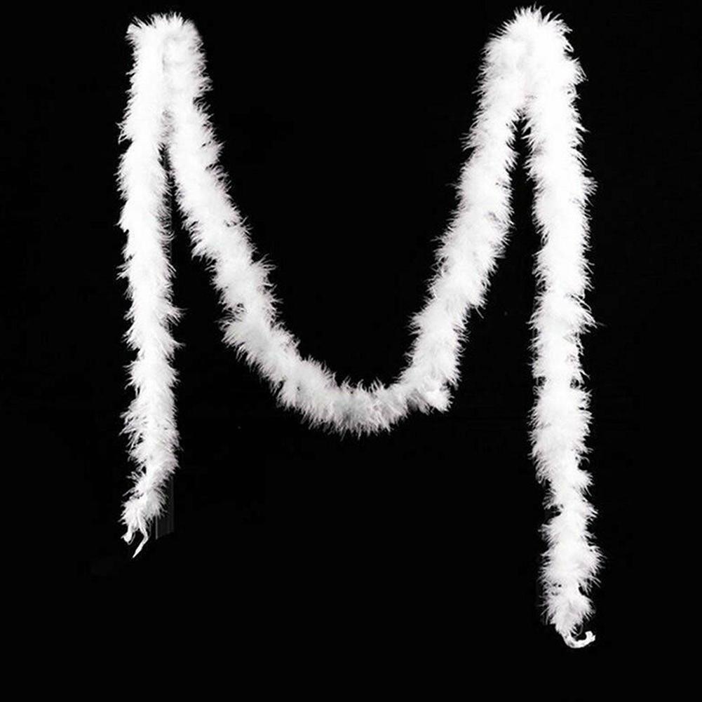 Cuộn dây ruy băng lông vũ trắng dùng trang trí cây thông noel 200cm P8I1