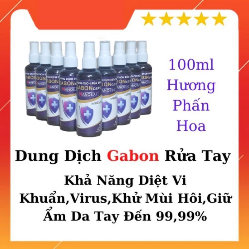 [CAO CẤP]DUNG DỊCH RỬA TAY KHÁNG KHUẨN GABON CARE 100ML HƯƠNG NƯỚC HOA