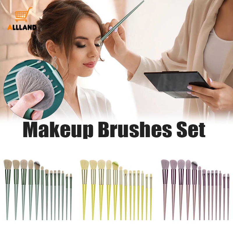 Bộ 13 Cọ Trang Điểm Cán Nhựa Kèm Túi Đựng