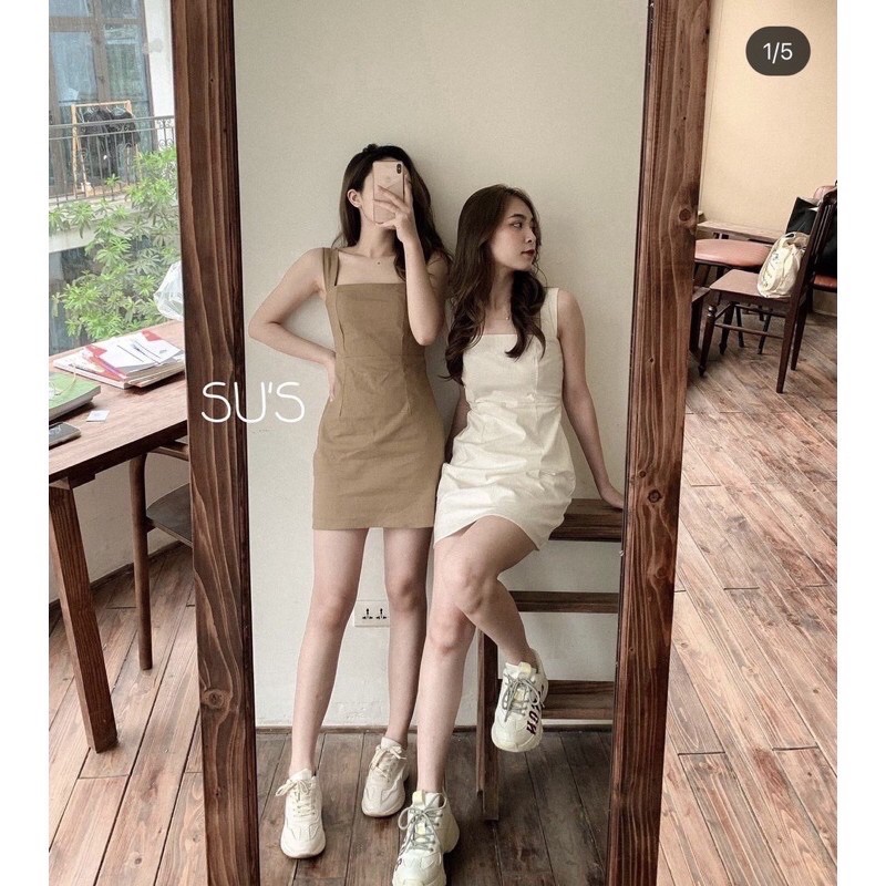 Váy 2 dây bản to basic liền chun sau - Đầm 2 dây dáng ôm mẫu mới 2021 ❤️