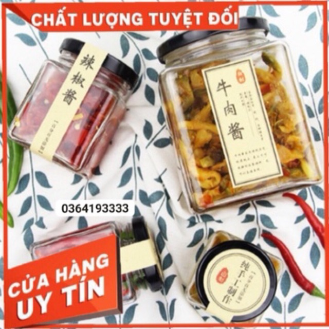 Hũ thuỷ tinh vuông 200ml | Lọ thủy tinh vuông đựng hạt đựng yến