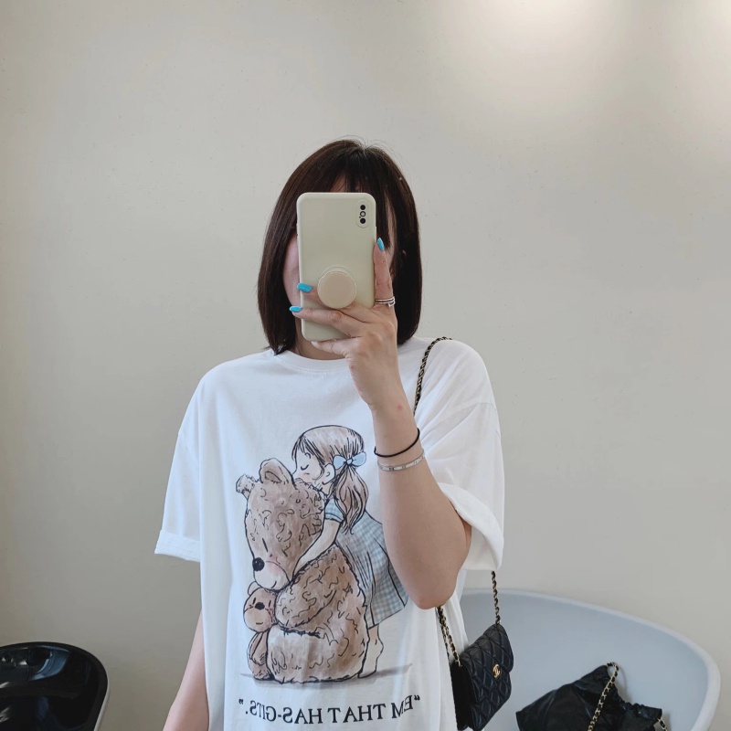 NRVP Áo Thun Cotton Tay Ngắn Cổ Tròn Màu Trơn Thời Trang Dành Cho Nữ