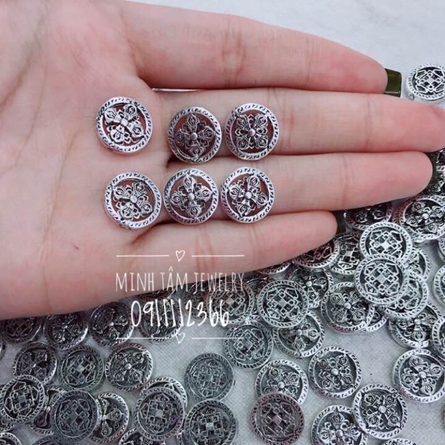 Charm bánh xe pháp luân bạc S925-Minh Tâm Jewelry