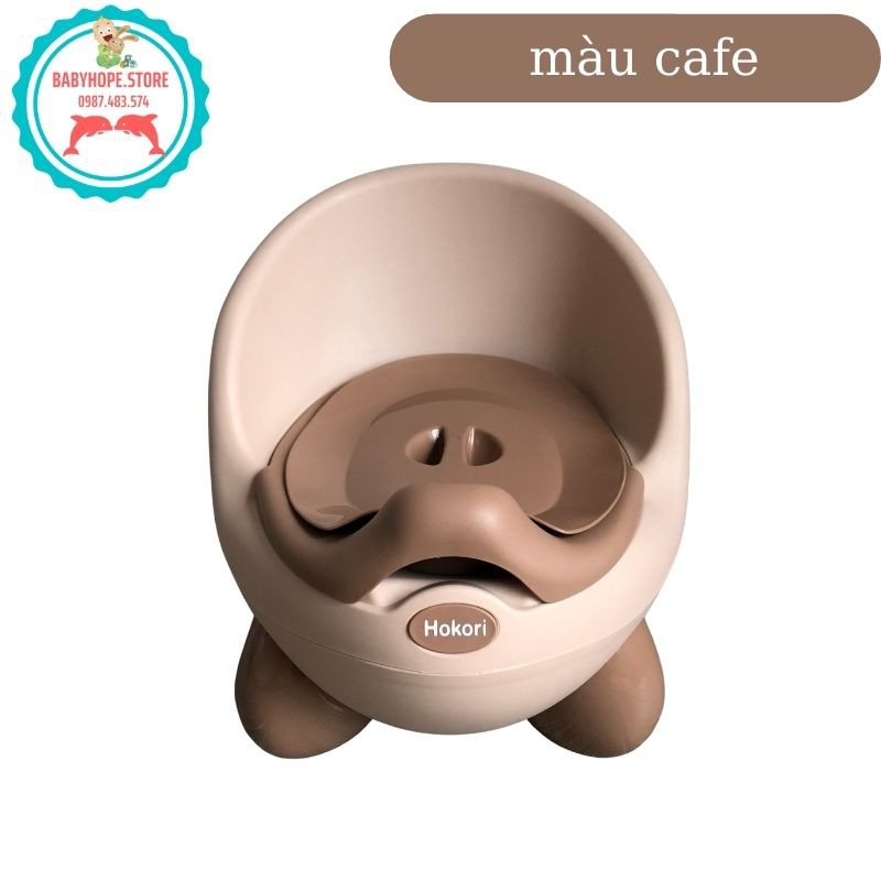 Bô vệ sinh trẻ em Hokori cho bé từ 6 tháng đến 5 tuổi chống trơn trượt có chỗ dựa và khay