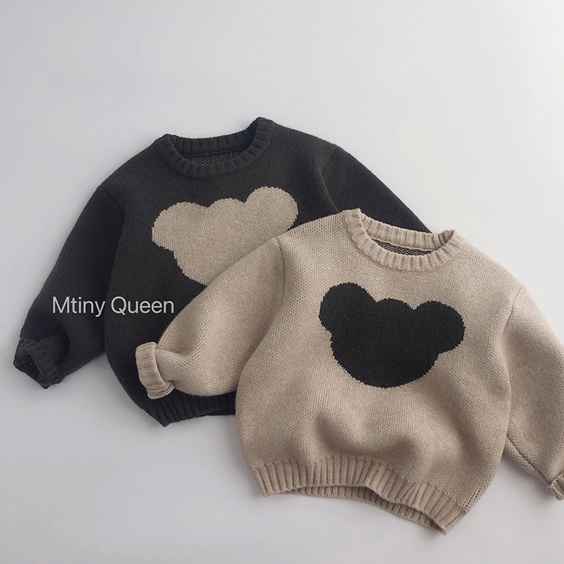 Áo Len Mặt Mickey Cho Bé Trai, Bé Gái- Chất Liệu Len Cao Cấp Hãng Mtiny Queen-2 màu