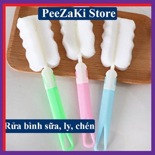 Dụng cụ bọt biển rửa bình sữa, rửa cốc chén, rửa ly, rửa bình hũ tiện lợi vệ sinh