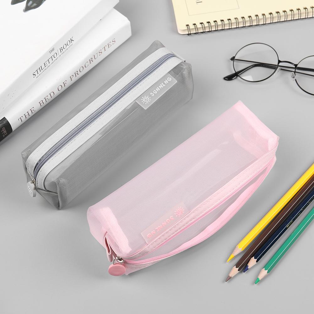 Túi Đựng Bút Chì / Mỹ Phẩm LAKAMIER Màu Trơn Có Khóa Kéo Tiện Dụng