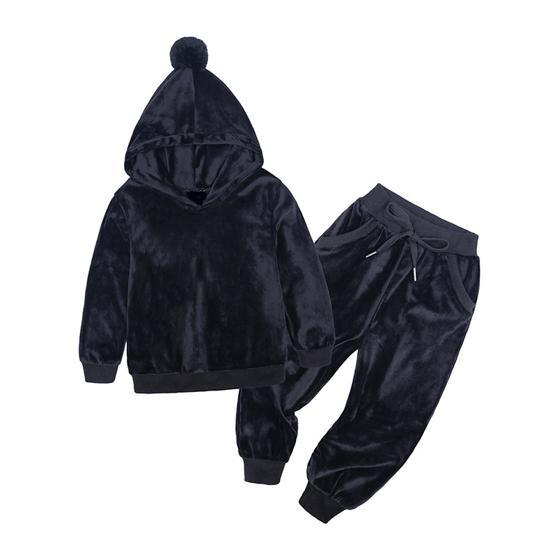 BEAR LEADER Bộ Đồ Thời Trang Thu Đông Gồm Áo Hoodie Và Quần In Họa Tiết Chú Gấu Dễ Thương Cho Bé Gái
